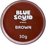 Blue Squid PRO Face Paint - Classic Brown (30gm), Professional Water Based Single Cake Face & Body Paint Makeup Supplies for Adults Kids Halloween Facepaint SFX Water Activated Face Painting Non Toxic