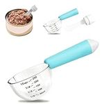 Q.y gift Dog Food Scoop 1 Cup, Pet Food Measuring Cups, Comfortable Long Handled Measuring Cup, for Dog, Cat & Rabbit Food-Grade Pet Food Feeding Scoop, Easily Clean Safe and Reliable (Blue)