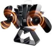 VODA Newly Designed Heat Powered Stove Fan with 2 Motors Larger Air Flow about 360CFM Fireplace Fan for Wood Burning/Log Burner Fireplace Perfect for Large Rooms