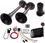 FARBIN Loud Train Horn for Car 12V 150db Super Loud Air Horn Dual Trumpet Truck Horn with Compressor and Button