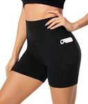 iaoja High Waisted Biker Shorts for Women-5"/8" Tummy Control Fitness Athletic Workout Running Yoga Gym Shorts