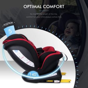 Reecle 360° Swivel Baby Car Seat – Red, Adjustable Safety