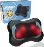 Zyllion Shiatsu Back and Neck Massager with Heat - 3D Kneading Deep Tissue Electric Massage Pillow for Chair, Car, Muscle Pain Relief on Shoulders, Legs, Foot - Black (ZMA-13)