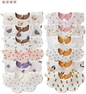 DOSMINE Muslin Baby Bibs for Drooling and Teething Newborn Drool Bibs for Baby Girl Boy (Orange)
