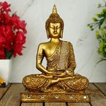 Global Grabbers New 25 Centimetre Meditating Sitting Buddha Statue showpiece Idol Home Decor Items for Living Room and Gifts (1, GOL4-BS2)