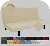 JIVINER Futon Slipcovers (Jacquard Beige, Futon)