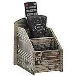 MyGift Rustic Torched Wood Remote C