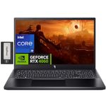 Acer Nitro V 15 15.6" FHD 144Hz Gaming Laptop, Intel i9-13900H, 64GB DDR5, 2TB PCIe SSD, NVIDIA GeForce RTX 4060, Backlit Keyboard, Wi-Fi 6, Win 11 Pro, Black, 256GB Docking Station Set