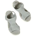 Amazo Warehouse Clearance UK,Womens Orthotic Slides Sandals Arch Support Comfortable Walking Sandal Summer Ladies Flat Sandals Knit Sports Sandals,7.5,Grey