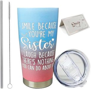 CTIGERS Funny Sister Tumbler with Lid and Straw Gifts for Sister from Sbling, Birthday,Christmas,Thank Giving Day,Wedding Gifts for Sister 20 oz BLACK