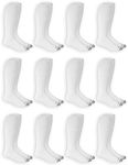 Fruit of the Loom Men's Dual Defense Tube Socks (12 Pack), White, Medium (6 - 12)