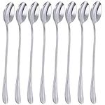 Long Handle Spoon, COMIART Stainless Steel Spoon Set Mixing Spoon Ice Cream Spoon Long Spoon Iced Tea Spoon Coffee Spoon Dessert Spoon Milkshake Spoon,Set of 8(Ice Spoon)