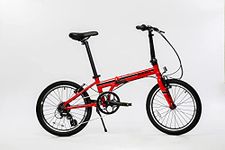 ZiZZO Urbano 24lb Lightest Aluminum Frame Genuine Shimano 8-Speed 20-Inch Folding Bike (Red)