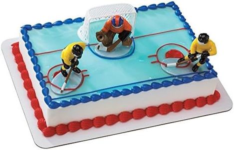 CakeDrake ICE Hockey Goals Goalie Sticks Players Party Cake Decorating Toppers Kit Set BAK