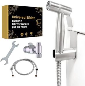 Universal Bidet - Handheld Bidet Sprayer Kit | Cloth Diaper Sprayer Set | Fits All Types of Toilets | Perfect for Skirted or one-Piece or Elongated Toilets | Easy to Install Stainless-Steel Bidet