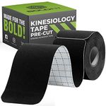 Boldfit Kinesiology Tape for Physiotherapy, Sports Injury, Pain Relief Muscle Tape, for Shoulder, Wings, Arms, Ankle K Taping Waterproof Athletic Tape for Pain PreSupport Black