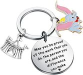 BAUNA Inspiring Dumbo Keychain Flying Elephant Jewelry for Dumbo Lovers May You Be Proud of The Work That You Do, Flying Elephant Keychain, 3.0cm