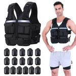 Sportneer Adjustable Weighted Vest Weights Set, 2-18 lbs/2-42 lbs Body Weight Vests 16 In 1 Fast Adjust Running Vest for Men Women Gym Home Workout Fitness Strength Training, Removable