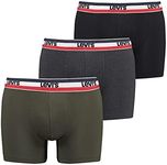 Levi's Men's Sportswear Logo Boxer Briefs Pack of 3, Khaki, S