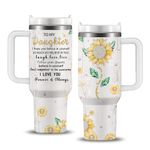 Daughter Gifts from Mom Dad, to My Daughter Sunflower Tumbler, Birthday Gift for Daughter Tumbler with Handle, 40oz Daughter Cups with Lids and Straws