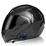 Bluetooth Integrated Modular Flip up Front Motorcycle Helmet Motorbike Crash Modular Helmet With Anti-Fog Dual Visors DOT/ECE Approved Four Seasons for Men Women Q,S