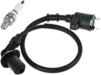 Trkimal Universal Ignition Coil + Spark Plug for GY6 50cc-150cc Taotao Motorcycle ATV Scooter Moped Go Kart