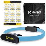 eleabro SPORTS Pilates Ring Circle, Magic Circle Pilates Ring-with A1 Size Workout Poster -Ideal for All Heights-Yoga Ring Fitness Ring with Soft Handles - Pilates Wheel -Inner Thigh Exercise Ring