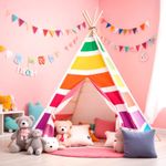 NUBUNI Teepee Tent For Kids | Kids Teepee Tent | Tipi Tent Kids | Children's Teepee Tent For Girls Boy | Childrens Teepee | Baby Teepee | Tee Pee For Children | With Padded Mat And Carry Bag B