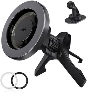 ESR for MagSafe Car Mount, Magnetic Car Phone Holder Mount, Air Vent/Dashboard Magnetic Phone Mount for iPhone 16e/16/15/14/13/12 & Samsung, Strong Magnets, Car Accessories, Grey(with 2 Mental Rings)