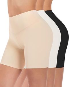 DailyCity 3 Pack High Waisted Slip Shorts Under Skirts Women - Cooling Anti Chafing Comfortable Lounge Safety Bottoms Summer,Black/White/Nude,XXL