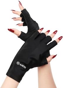 AIRSEE Premium Series Anti-UV Gloves for Nail Gel, Soft Silky and Comfortable to Enjoy Manicures,Professional UPF50+ Protection for UV Lamp,Fingerless Gloves for Women Girls Use(Midnight Elegance)