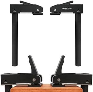 RUIITEN 2 Pack Extra Large Hold Down Clamps, Desktop Quick Acting Hold Down Clamp Adjustable Fast Fixed Clip, Aluminum Alloy Benchtop Quick Clamps for Wood Carving, Routing, Sanding (19MM)