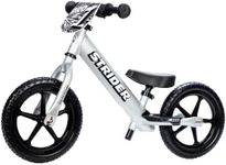 Strider 12” Pro Bike, Silver - No Pedal Balance Bicycle for Kids 1 to 4 Years - Includes Safety Pad, Padded Seat, Mini Grips, Flat-Free Tires & Number Plate - Tool Free