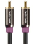 FosPower (10 FT / 3 M) Subwoofer Cable Audio RCA to RCA, 24K Gold Plated 1-Male to 1-Male Dual Shielded Cord