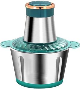 ZIPRON Food Chopper, 2L Stainless Steel Electric Meat Grinders, Food Processor with 4 Sharp Blades for Baby Food, Meat, Nuts, Onion, Vegetables Easy Cleaning Automatic Electric Food (2L) _Green