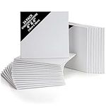 Belle Vous Blank Canvas (24 Pack) - 10 x 10cm (4 x 4 inches) - Pre Stretched Canvas Panel Boards - Suitable for Acrylic and Oil Painting Also for Sketching and Drawing