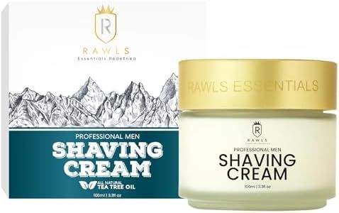 RAWLS Shaving Cream for Men Enriched with Peppermint oil and Tea Tree Oil/No Paraben, No Sulphate and No Silicon/Suitable For All Skin Type / 100 ml