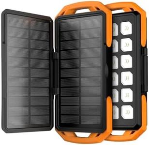 ToughTested Dual 10,000 mAh Solar Power Portable Charger Battery Pack Power Bank IP65 Waterproof and 18 LED Flashlight