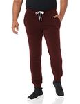 Southpole Men's 1570 Basic Active Fleece Jogger Sweatpants, Burgundy, Medium