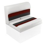 Wise 8WD95-1009 Deluxe Series 28" Pontoon Bench Seat Cushion Set, White/Red/Charcoal (Base #8WD95-1B-204 Required to Complete)