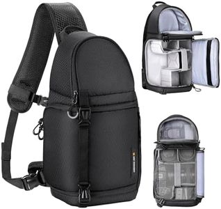 K&F Concept Camera Sling Bag Crossbody Bag Waterproof Camera Shoulder Backpack DSLR/SLR/Mirrorless Camera Case Photography Bags with Tripod Holder Compatible with Canon/Nikon/Sony/Fuji/Gopro/DJI