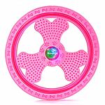 Wandrola Flying Disc Dog Sport Toy with Flashing LED Lights, Light Up Frisbee for Ultimate Night Time Play, Pink