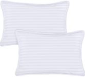 Utopia Bedding Toddler Pillow (White, 2 Pack), 13x18 Toddler Pillows for Sleeping, Soft and Breathable Cotton Blend Shell, Polyester Filling, Small Kids Pillow Perfect for Toddler Bed and Travel