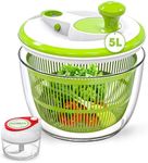 RTMAXCO Salad Spinner, 5L Fruit Vegetable Washer Dryer, Fruit and Vegetables Dryer, Lettuce Spinner & Fruit Veggie Wash, essoreuse à salade.