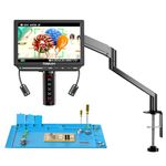 TOMLOV TM4K-AF Flex 4K Autofocus Digital Microscope HDMI, 8" IPS Coins Magnifier 2000X, 52MP Scope Camera for Soldering, with Flex Arm, Electronics Repair Mat, Ring Light, 64GB Card