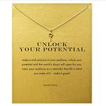 Baydurcan Friendship Key Necklace with Message Card Gift Card (gold key)