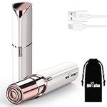 Facial Hair Remover for Women, USB Rechargeable Painless Hair Removal Waterproof Shaver Razor with LED Light for Peach Fuzz Fine Hair Chin Cheek Upper Lip,Contains Flannel Bag by guRelax