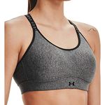 Under Armour Womens Infinity Mid Heather Cover Sports Bra Charcoal/Black S
