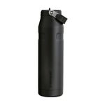 Stanley 1913 Flip Straw Sports Water Bottle with Straw 1.06L - 15 Hours Cold - 4 Days Iced - Stainless Steel - BPA Free - Leak Resistant - Fits in Cup Holder - Dishwasher Safe - Black