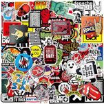 Rock and Roll Stickers|100PCS | Trendy Music Band Stickers Packs for Adults Teens,Vinyl Waterproof Cool Punk Stickers Graffiti Decals for Skateboard,Computer,Scooter,Laptop,Snowboard,Guitar